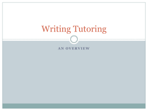 Writing Tutoring - The University of West Georgia