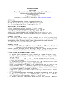 Curriculum Vitae - Statler College of Engineering and Mineral