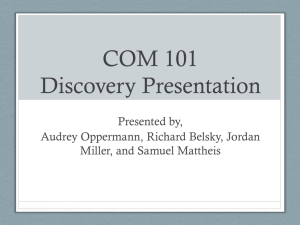 COM 101 Discovery Presentation