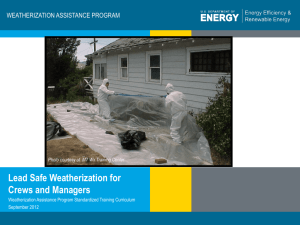 Lead Based Paint Overview - Weatherization Assistance Program