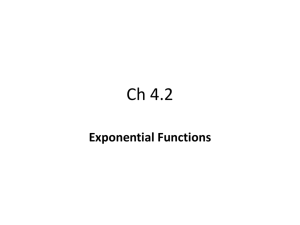 Ch 4.2 - Exponential Functions