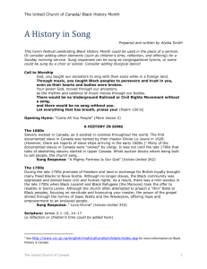 A History in Song - The United Church of Canada