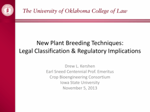 New Plant Breeding Techniques: Legal Classification & Regulatory