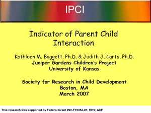 IPCI Overview - IGDI's for Infants and Toddlers