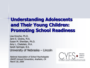 Understanding adolescents and their young children