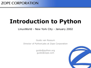 Introduction to Python - Python Programming Language – Legacy