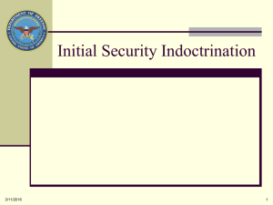 Initial Security Indoctrination Briefing