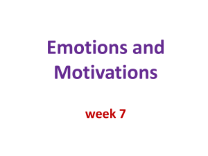 Emotions and Motivations week 7