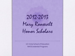 Mary Roosevelt Honor Scholar Nominees