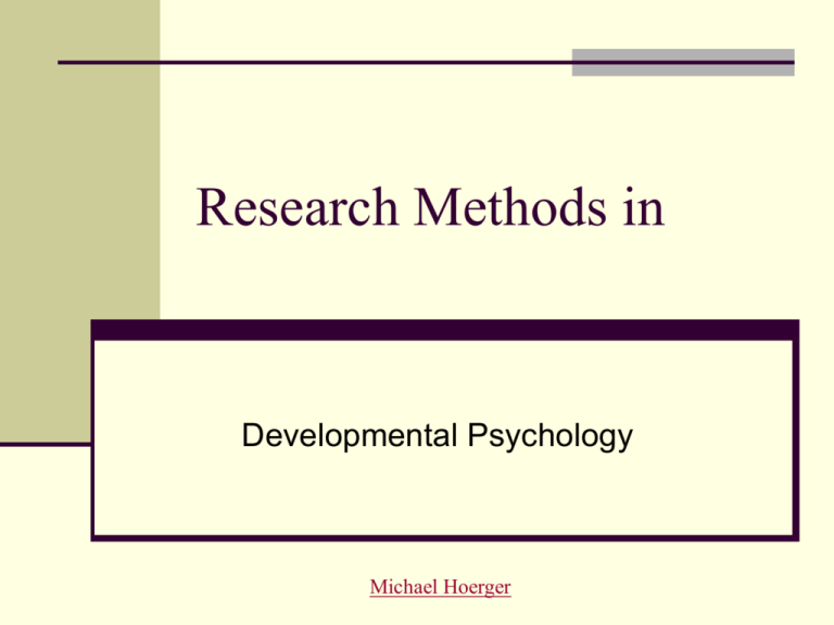 a key research in developmental psychology is to