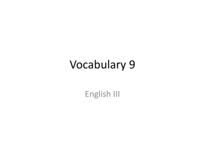 Vocabulary 9 - hopewelleng3