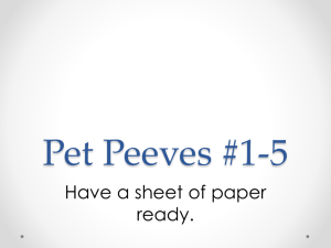 Pet Peeves #1-5 - Moore Public Schools