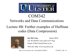 COM347J1/COM552J1 Networks and Data