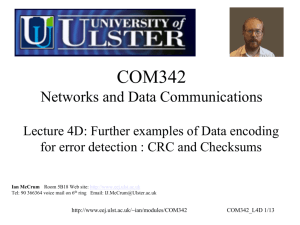 COM347J1/COM552J1 Networks and Data