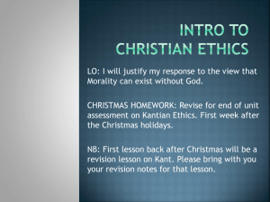 Intro to Christian Ethics