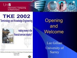 Presentation - University of Surrey