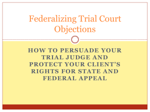 Federalizing Trial Court Objections 2014