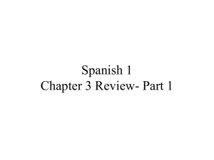 Spanish 1 Chapter 3 Review