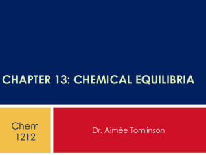 Chapter 13: Chemical Equilibria