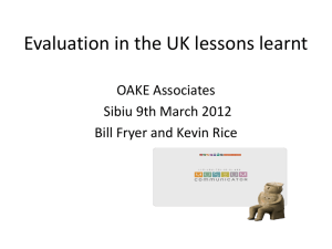OAKE Associates Evaluation in the UK lessons learnt