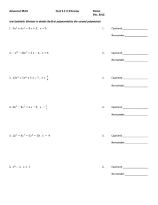 Advanced Math Quiz 3.1-3.3 Review Name: Dec. 2012 Use