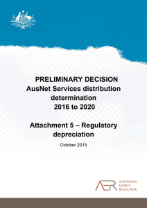 Attachment 5 - Regulatory depreciation