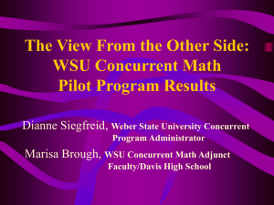 WSU Concurrent Math Pilot Program Results