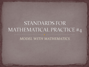 STANDARDS FOR MATHEMATICAL PRACTICE #4