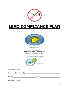 FREE OSHA Lead Compliance Plan