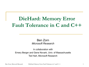 DieHard: Memory Error Fault Tolerance in C and C++