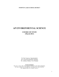 AP Environmental Science - Pompton Lakes School District