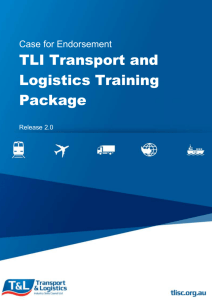 Case for Endorsement - Transport & Logistics Industry Skills Council