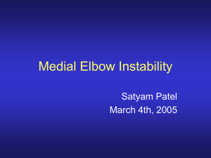 INSTABILITY OF THE ELBOW