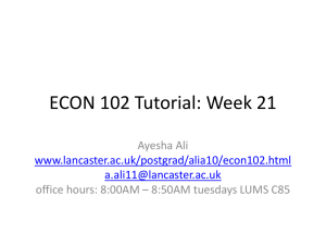 ECON 102 Tutorial: Week 20