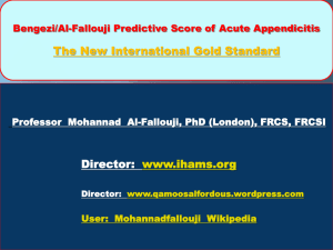BenGazi/Al-Fallouji Predictive Score of Acute Appendicitis The New