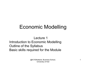 Economic Modelling - University of Hull