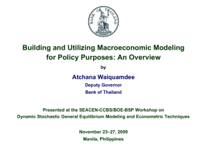 Session 1: Overview of Building and Utilising Macroeconomic