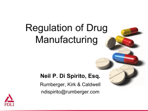 Regulation of Drug Manufacturing