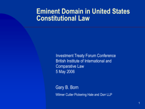 The Eminent Domain Doctrine in US Constitutional Law