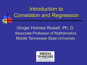 Correlation and Regression - Middle Tennessee State University