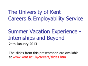 Summer internships - University of Kent