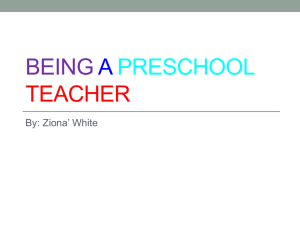 Being a Pre School Teacher