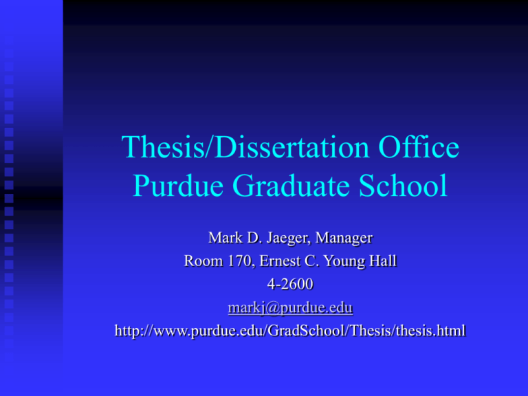 thesis and dissertation office purdue