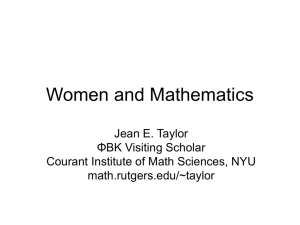 Women and Mathematics - Department of Mathematics