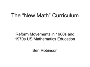The New Math Curriculum