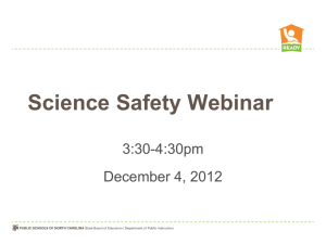 Science Safety Webinar - NC Science Wiki