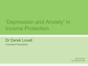 Dr Derek Lovell - Depression and Anxiety in Income