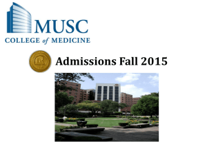Admissions Fall 2015 Entrance Requirements BS or BA degree
