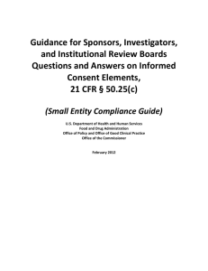 FDA Consent Guidance - Office of Research Integrity Assurance