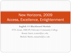 ITTL Grant, 2008-2009, English 111 Blackboard Module, New